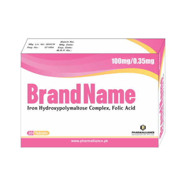 PharmAlliance-Iron Hydroxypolymaltose Complex, Folic Acid -100mg/0.35mg-Tablets